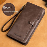 Men's Genuine First Layer Cowhide Leather Wallet/Phone Case