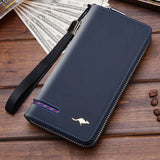 Men's PU Leather Universal Long Everyday Wallet/Phone Case Zipper-secured