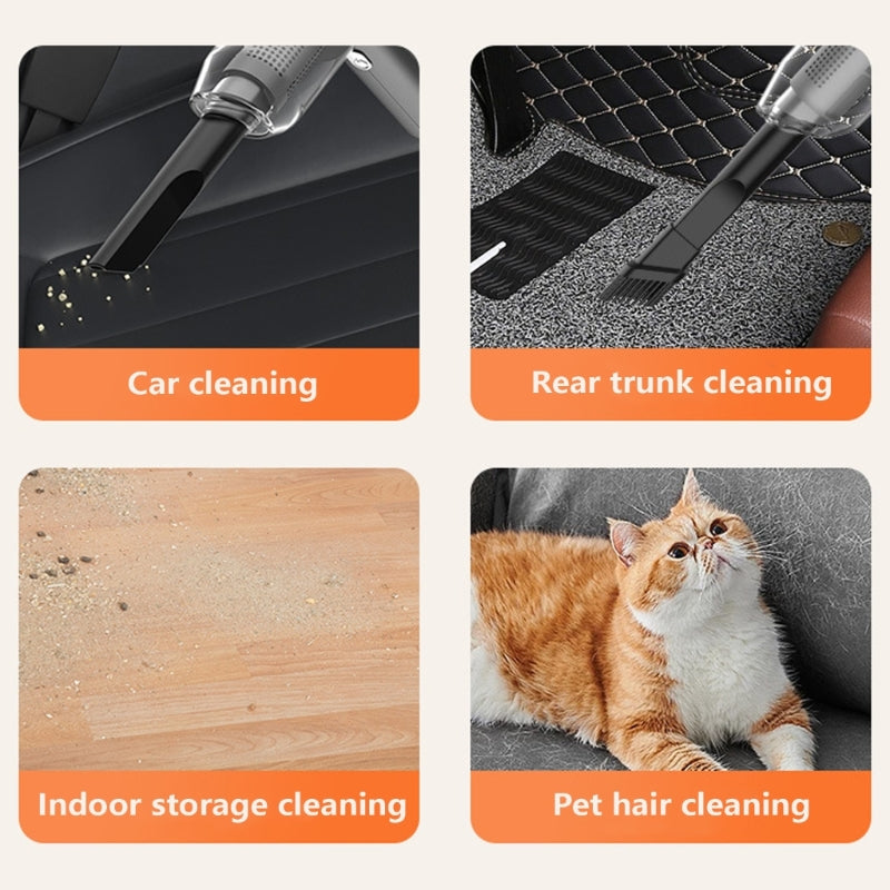 Handheld USB-charged Car Vacuum Cleaner| Powerful Blowing and Suction - StoreFour