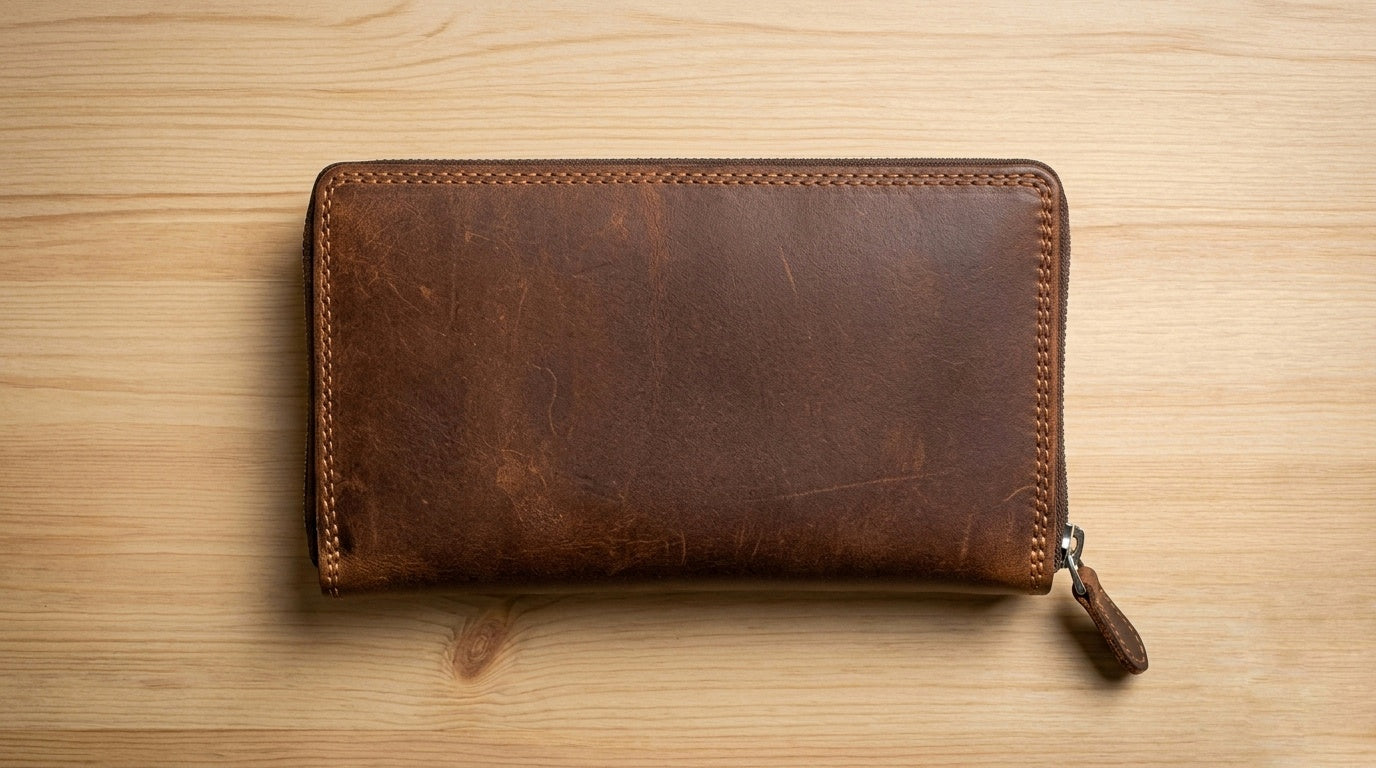 The Alberta Zip — Full-Grain Leather Wallet