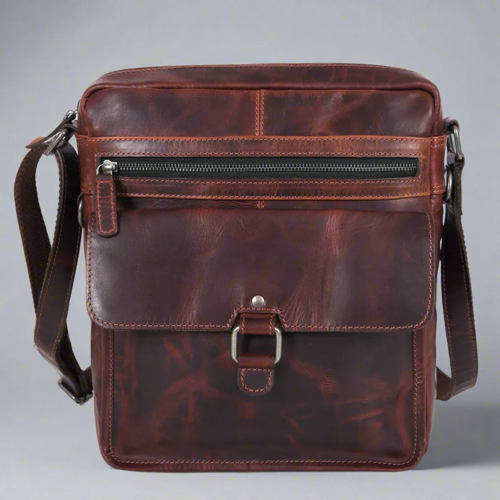 Manhattan Genuine Buffalo Leather Crossbody Bag for Men & Women