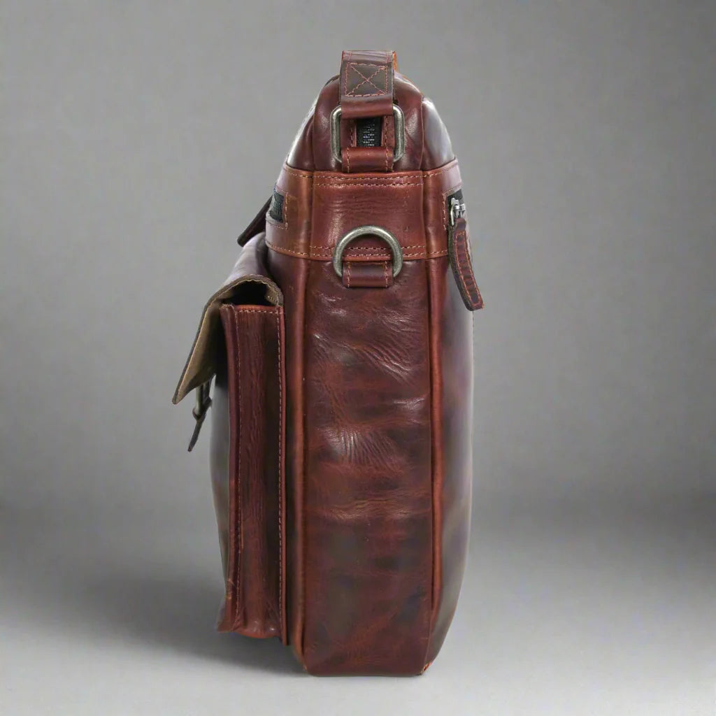 Manhattan Genuine Buffalo Leather Crossbody Bag for Men & Women