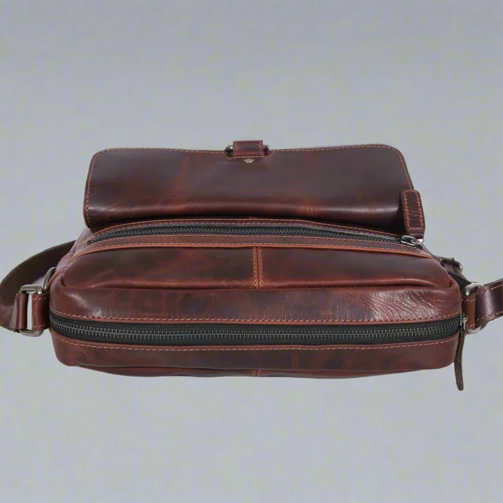 Manhattan Genuine Buffalo Leather Crossbody Bag for Men & Women