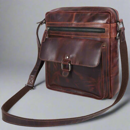 Manhattan Genuine Buffalo Leather Crossbody Bag for Men & Women