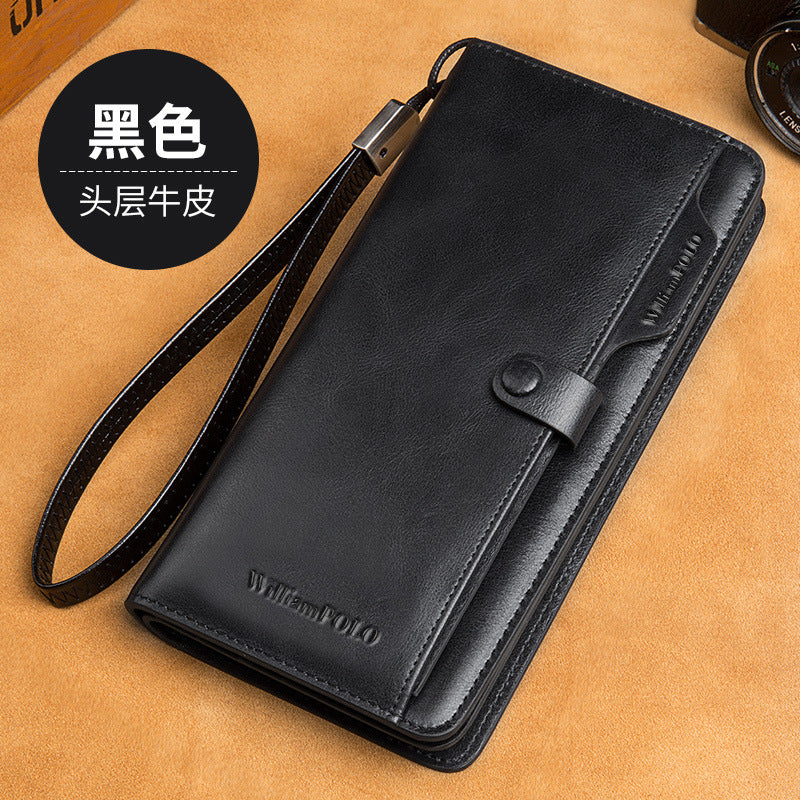 Men's Genuine First Layer Cowhide Leather Wallet/Phone Case - StoreFour