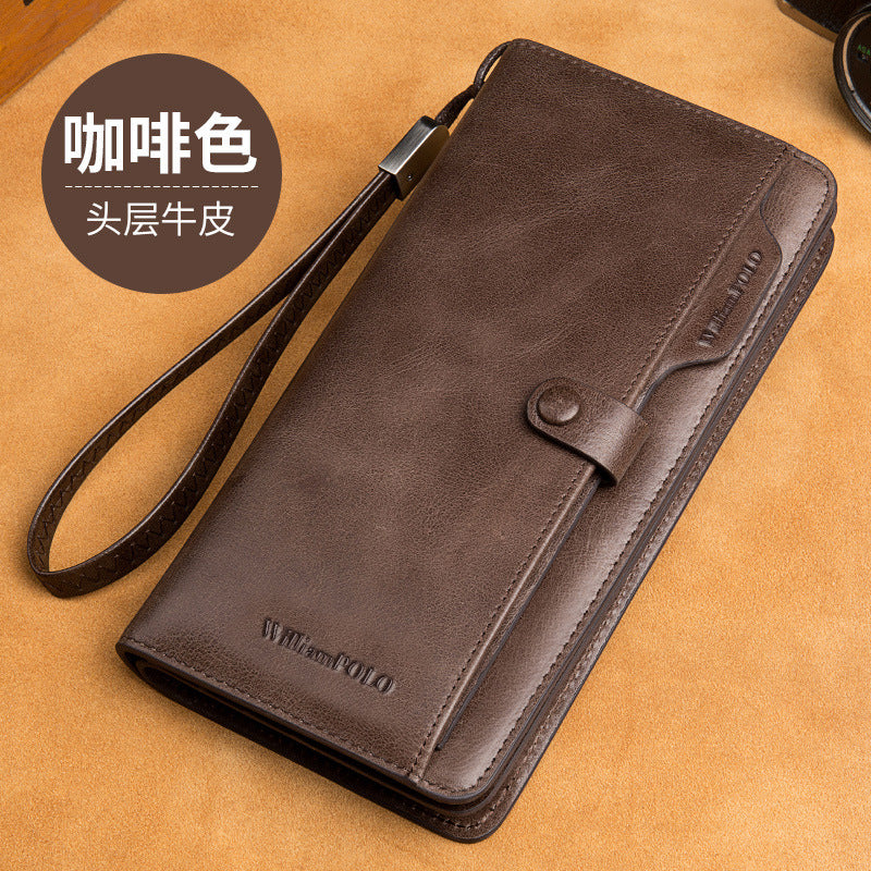Men's Genuine First Layer Cowhide Leather Wallet/Phone Case - StoreFour