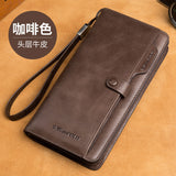 Men's Genuine First Layer Cowhide Leather Wallet/Phone Case