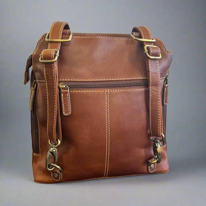 The Rugged Earth — Full-Grain Leather Convertible Bag