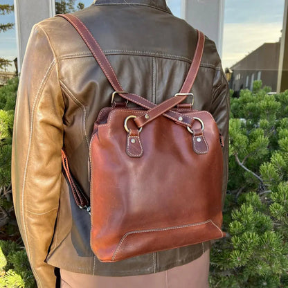 The Rugged Earth — Full-Grain Leather Convertible Bag