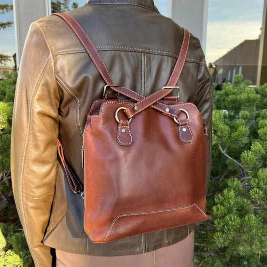 The Rugged Earth — Full-Grain Leather Convertible Bag