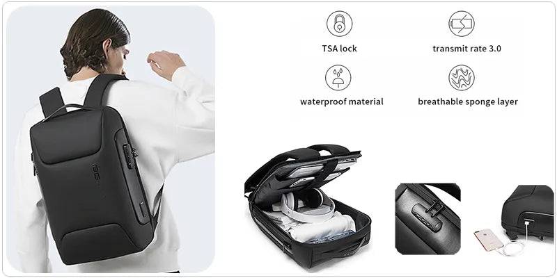 17.3 Laptop Waterproof Men's Expandable Travel Business Aesthetic Backpack - StoreFour