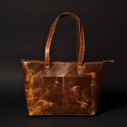 Classic Full-Grain Canadian Leather Tote Bag — Black