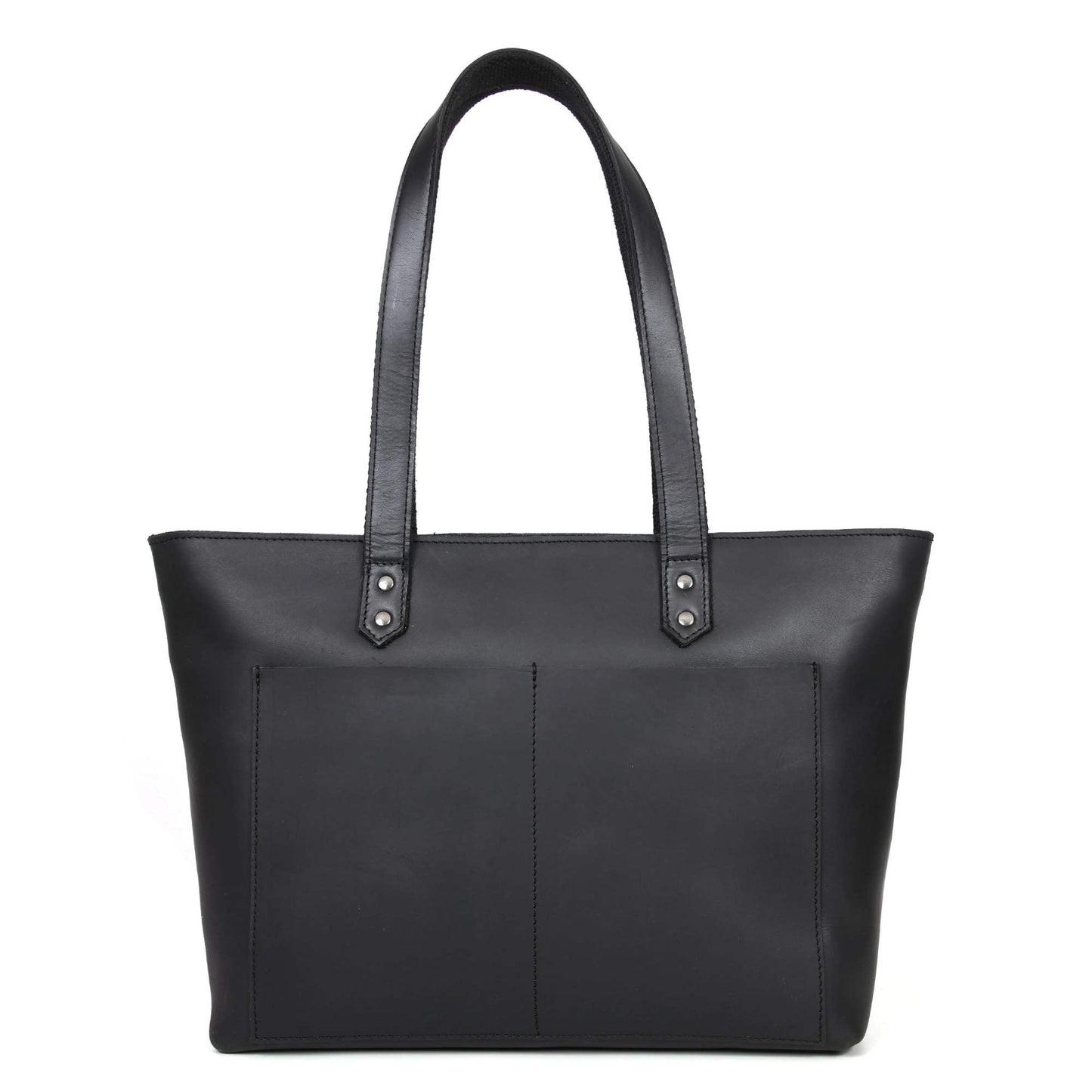 Classic Full-Grain Canadian Leather Tote Bag — Black