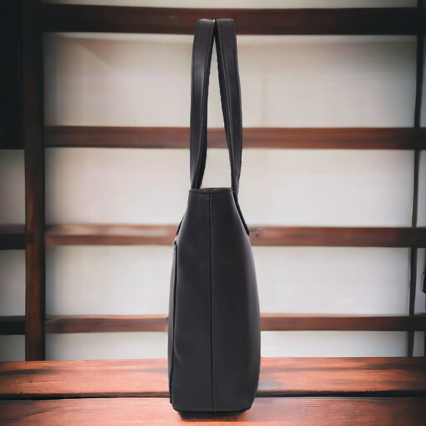 Classic Full-Grain Canadian Leather Tote Bag — Black