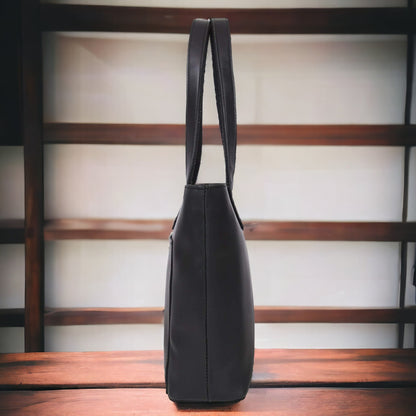 Classic Full-Grain Canadian Leather Tote Bag — Black