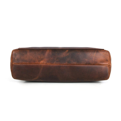 Full-grain Distressed Canadian Leather |Classic Brown Leather Tote Bag