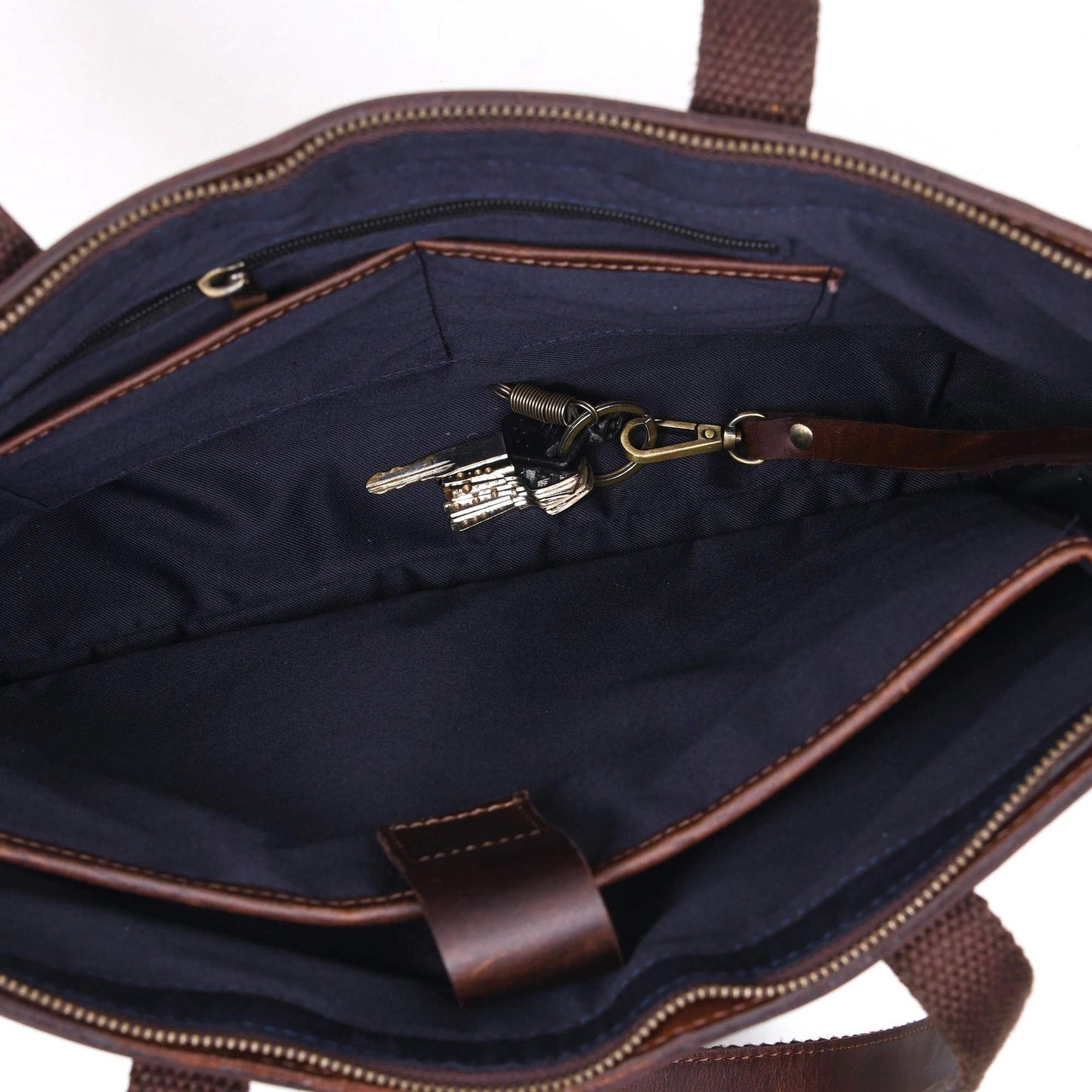 Full-grain Distressed Canadian Leather |Classic Brown Leather Tote Bag