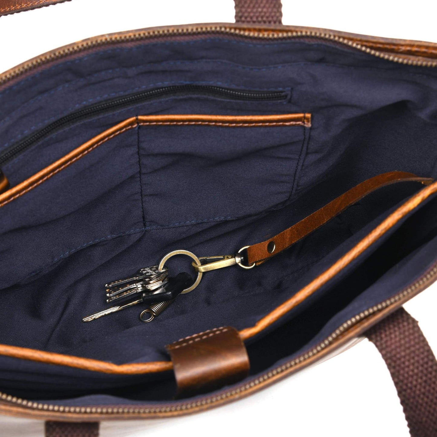 Classic Full-Grain Canadian Leather Tote Bag — Cognac
