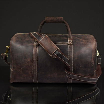 The Wayfarer Bag — Brown Full-Grain Canadian Leather Duffle Bag