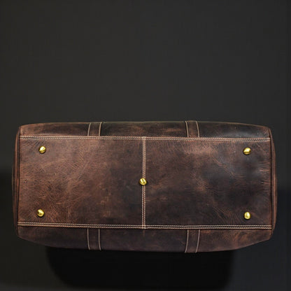 The Wayfarer Bag — Brown Full-Grain Canadian Leather Duffle Bag