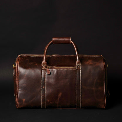 The Wayfarer Bag — Brown Full-Grain Canadian Leather Duffle Bag
