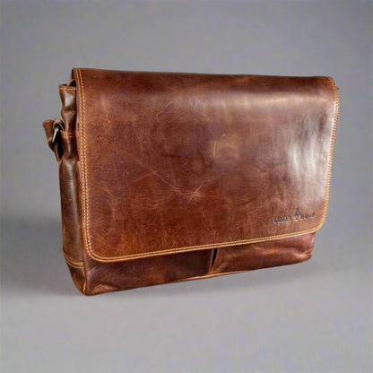 The Greenwood — Full-Grain Waxed Leather Briefcase