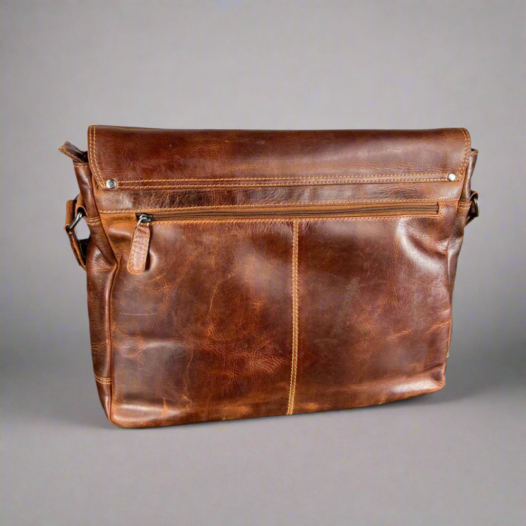 The Greenwood — Full-Grain Waxed Leather Briefcase