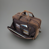 17" Men's Crazy-Horse Genuine Leather Business Bag