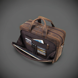 17" Men's Crazy-Horse Genuine Leather Business Bag