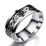 Dragon Pattern Men's Stainless Steel Rings