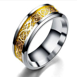 Dragon Pattern Men's Stainless Steel Rings