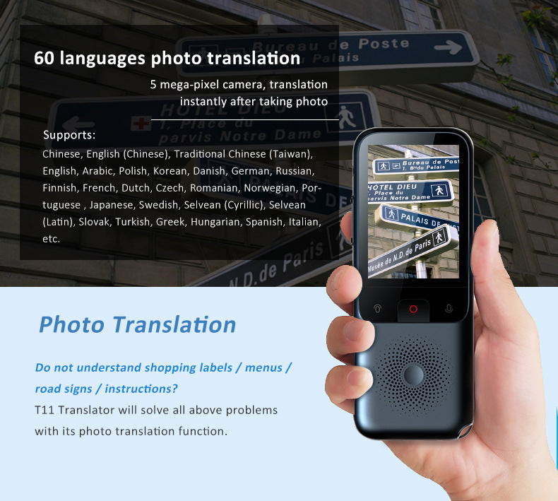 AI translator with 138 languages—14 offline languages for instant photo translation