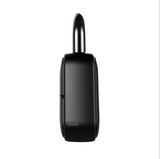 black side view heavy-duty digital weatherproof fingerprint keyless padlock for outdoor 500kg tension showing slim profile