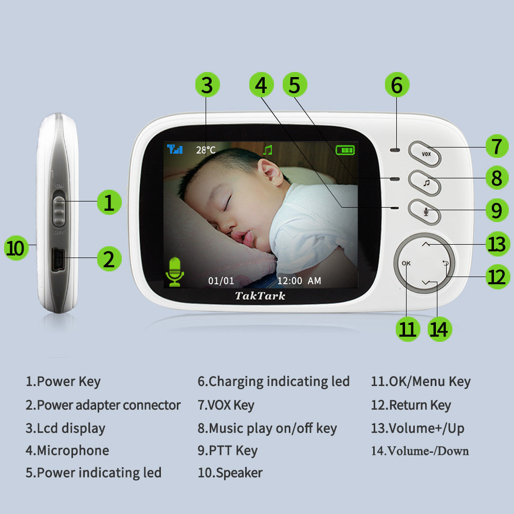 Baby Sleep Monitor for peace of mind with 2.4-inch LCD display and audio features