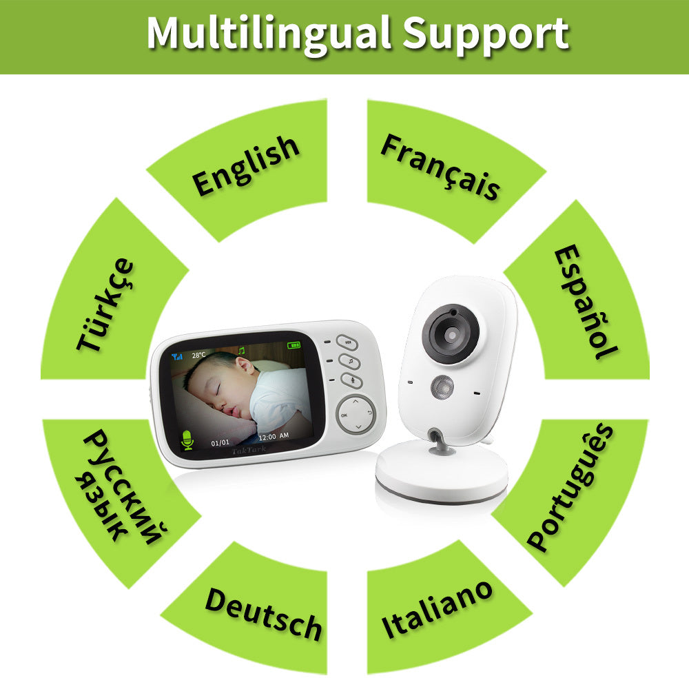 baby sleep monitor for peace of mind with multilingual support and video display