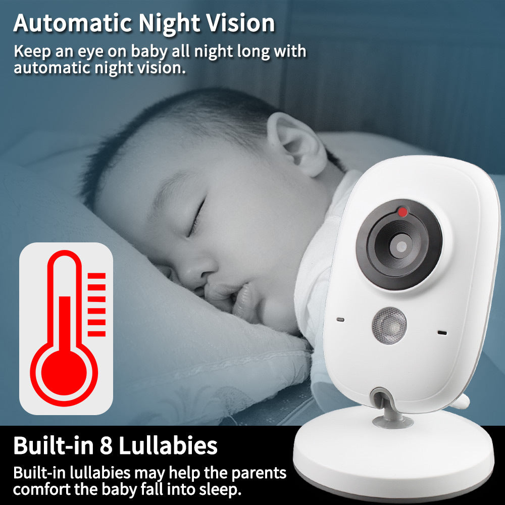 baby sleep monitor for peace of mind with automatic night vision and built-in lullabies