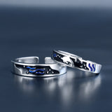 Sea & Whale Pair Rings - Adjustable Couple's Set