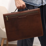 Versatile Vintage Crazy Horse Leather 13.3" Laptop Briefcase