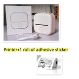 Bluetooth mini thermal label printer with adhesive sticker roll for easy labelling