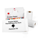 Phomemo printer paper rolls for bluetooth mini thermal label printer including regular sticker roll