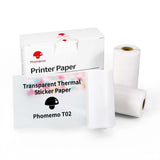 Phomemo Printer Paper for Bluetooth mini thermal label printer with transparent thermal sticker rolls