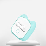 Bluetooth mini thermal label printer in teal colour, compact and portable for easy labelling