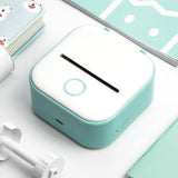 Bluetooth mini thermal label printer in a teal design, perfect for organizing tasks and labelling items.