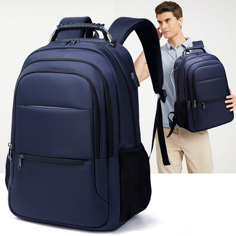 17" 36-55L Waterproof business travel backpack in navy, perfect for work and travel use