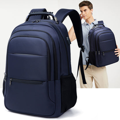 17" 36-55L Waterproof business travel backpack in navy, perfect for work and travel use