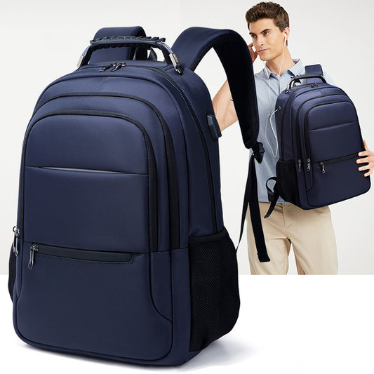 17" 36-55L Waterproof business travel backpack in navy, perfect for work and travel use