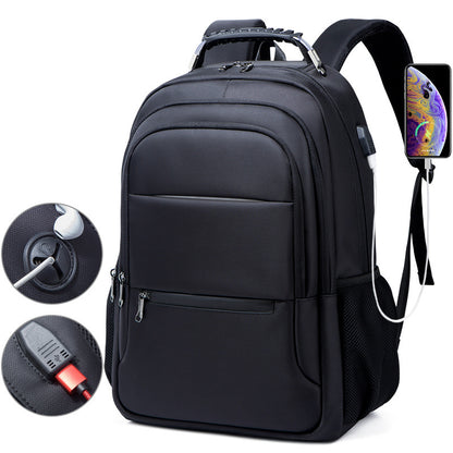 CJD 17" 36-55L Waterproof business travel backpack with USB charging port and ergonomic design