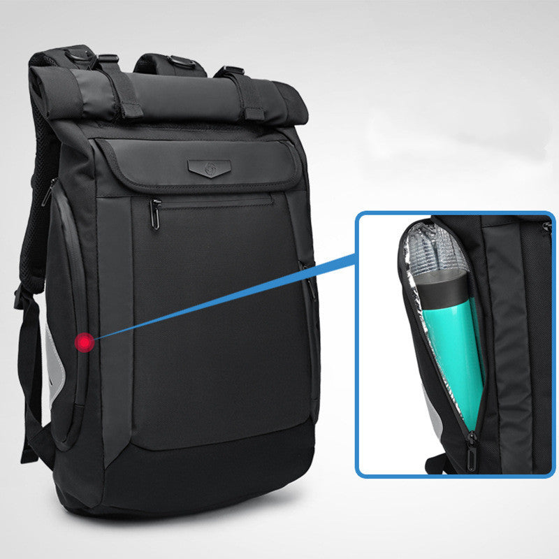 business travel laptop backpack with water bottle pocket and sleek design for professionals