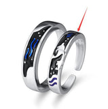 Sea & Whale Pair Rings - Adjustable Couple's Set