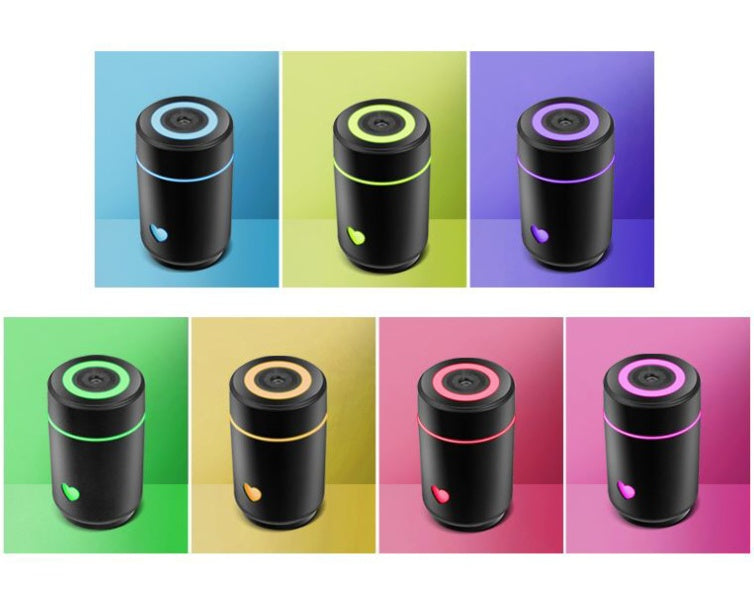 compact car air purifier in various colors designed for fresh air and odor elimination